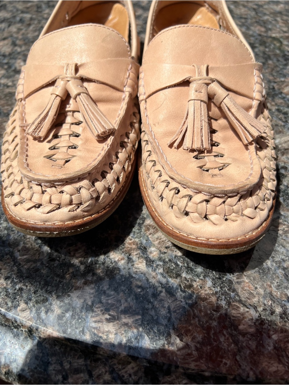 Sperry Women Seaport Penny Plushwave Woven Leather Loafers Tan Sz 10 - Picture 7 of 8